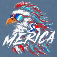 Merica Mullet Eagle Funny 4th Of July Garment-Dyed Sweatshirt