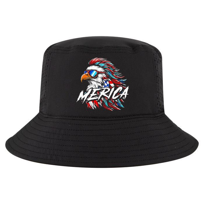 Merica Mullet Eagle Funny 4th Of July Cool Comfort Performance Bucket Hat