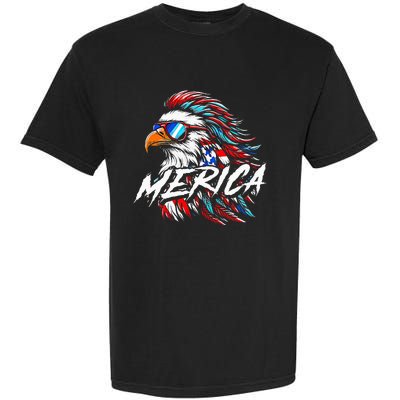 Merica Mullet Eagle Funny 4th Of July Garment-Dyed Heavyweight T-Shirt