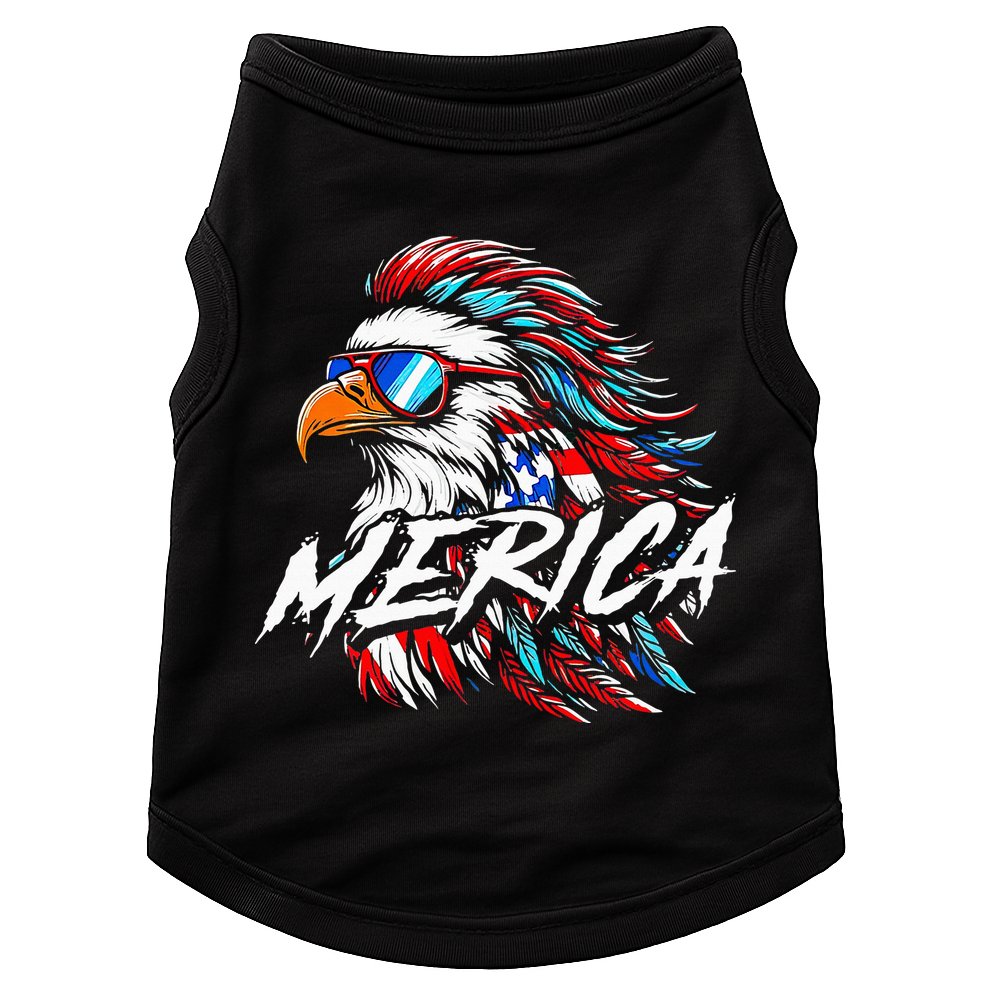 Merica Mullet Eagle Funny 4th Of July Doggie Tank