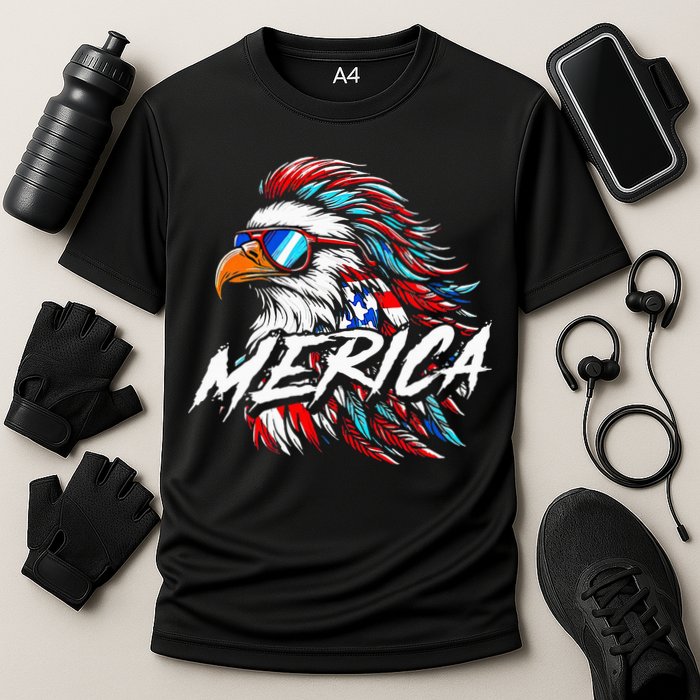 Merica Mullet Eagle Funny 4th Of July Performance Shirt
