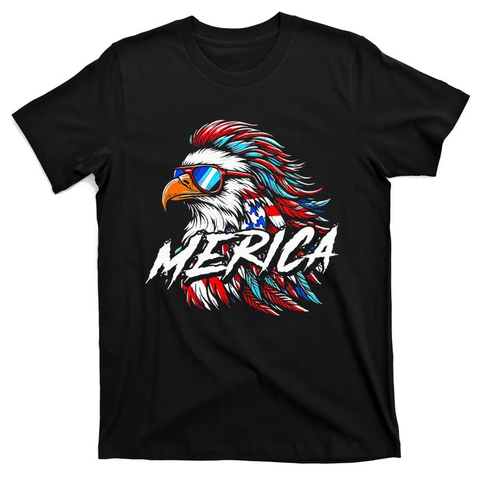 Merica Mullet Eagle Funny 4th Of July T-Shirt