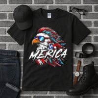 Merica Mullet Eagle Funny 4th Of July Tall T-Shirt
