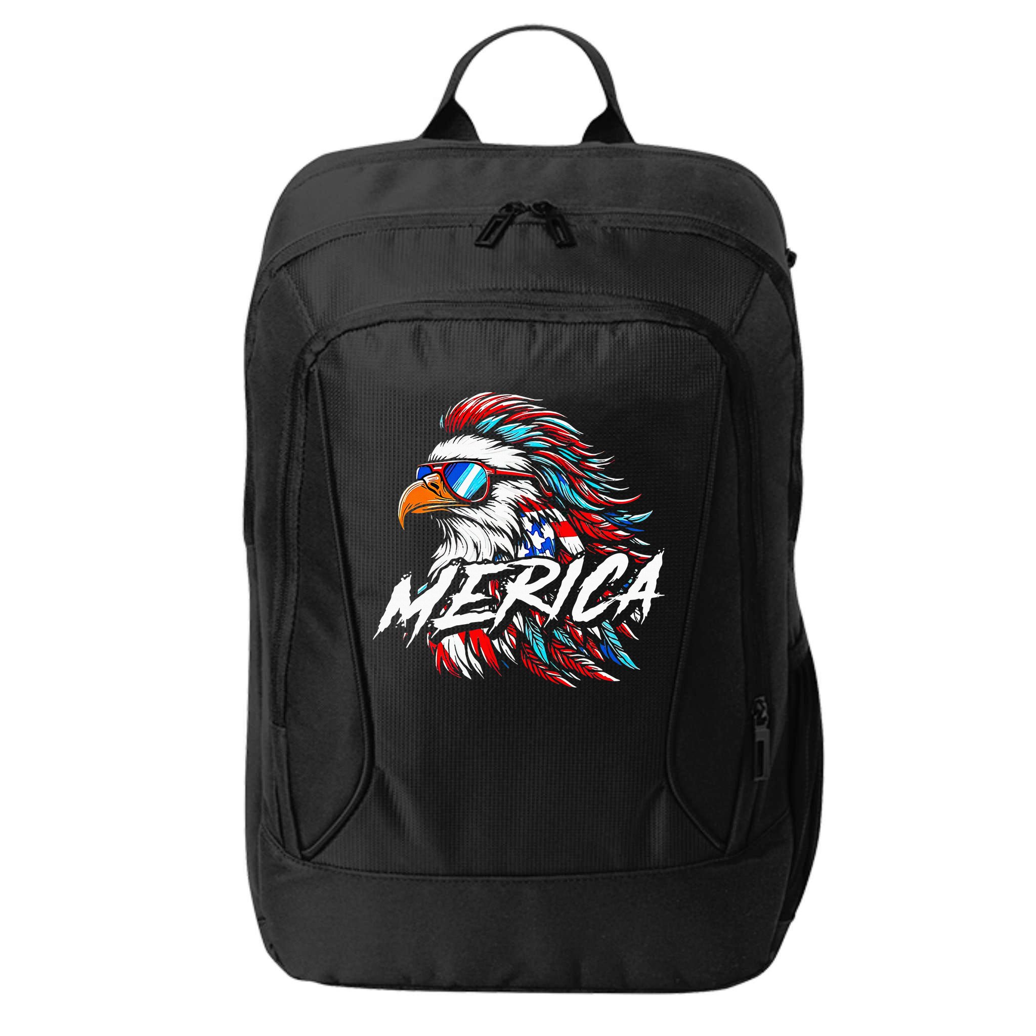 Merica Mullet Eagle Funny 4th Of July City Backpack