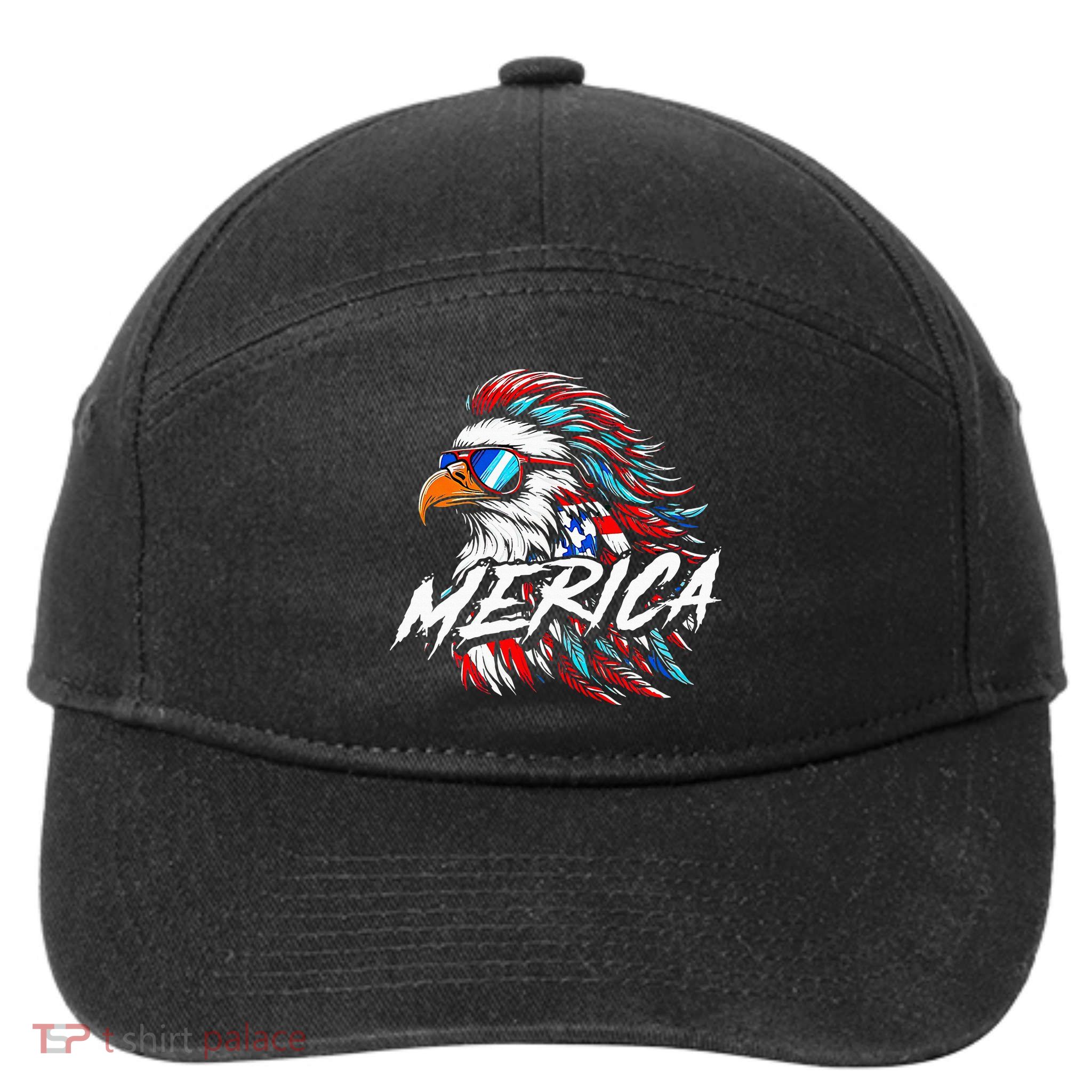 Merica Mullet Eagle Funny 4th Of July 7-Panel Snapback Hat