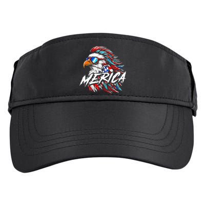 Merica Mullet Eagle Funny 4th Of July Adult Drive Performance Visor