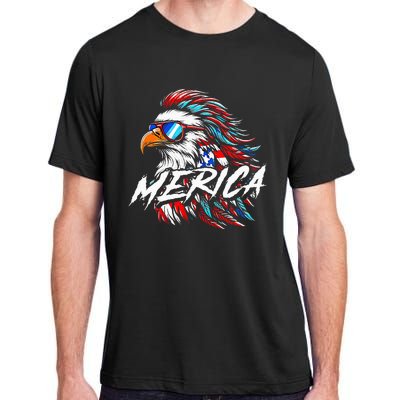 Merica Mullet Eagle Funny 4th Of July Adult ChromaSoft Performance T-Shirt