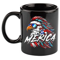Merica Mullet Eagle Funny 4th Of July 11oz C Handle Ceramic Mug