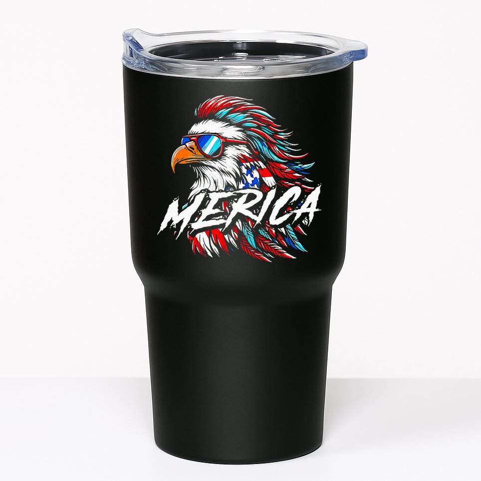 Merica Mullet Eagle Funny 4th Of July Tumbler