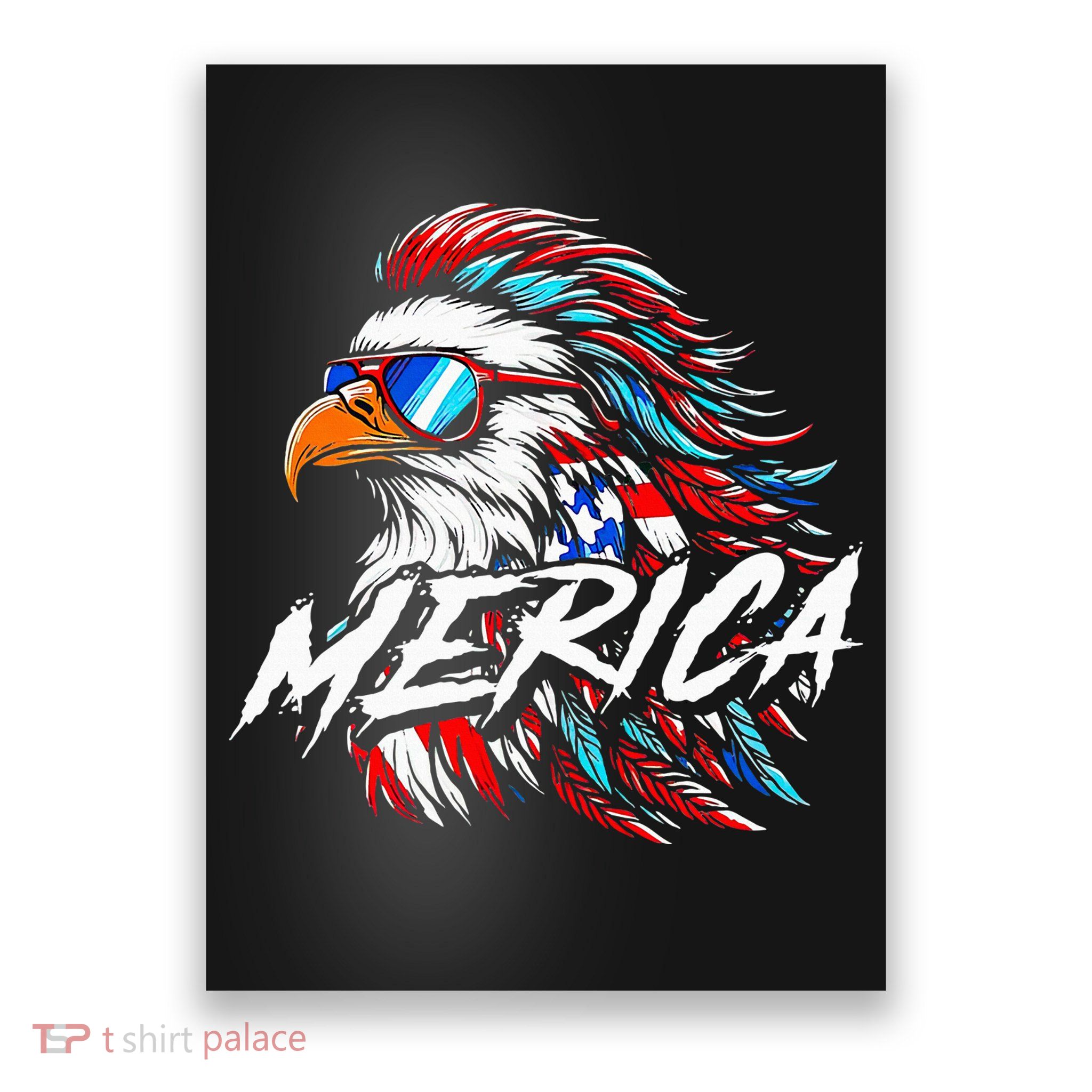Merica Mullet Eagle Funny 4th Of July Poster