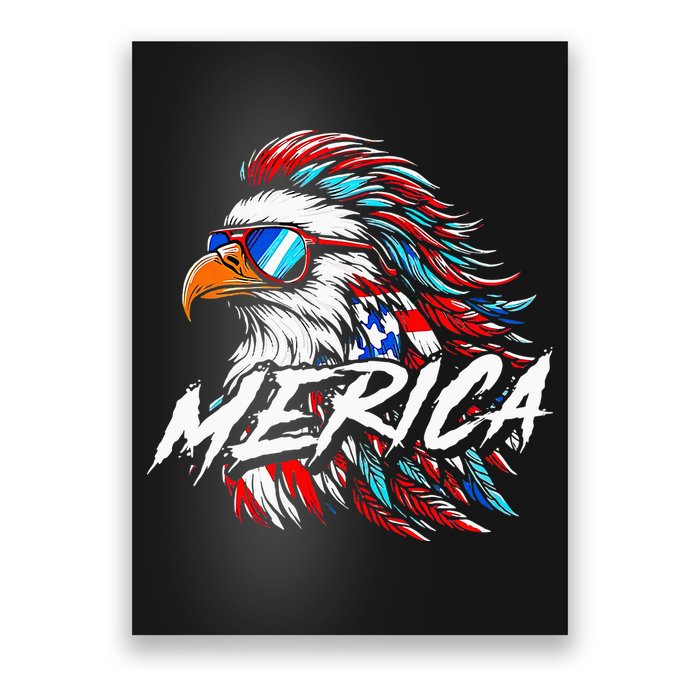 Merica Mullet Eagle Funny 4th Of July Poster