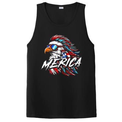 Merica Mullet Eagle Funny 4th Of July PosiCharge Competitor Tank