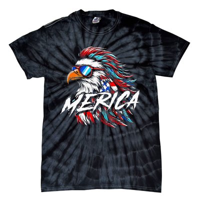 Merica Mullet Eagle Funny 4th Of July Tie-Dye T-Shirt