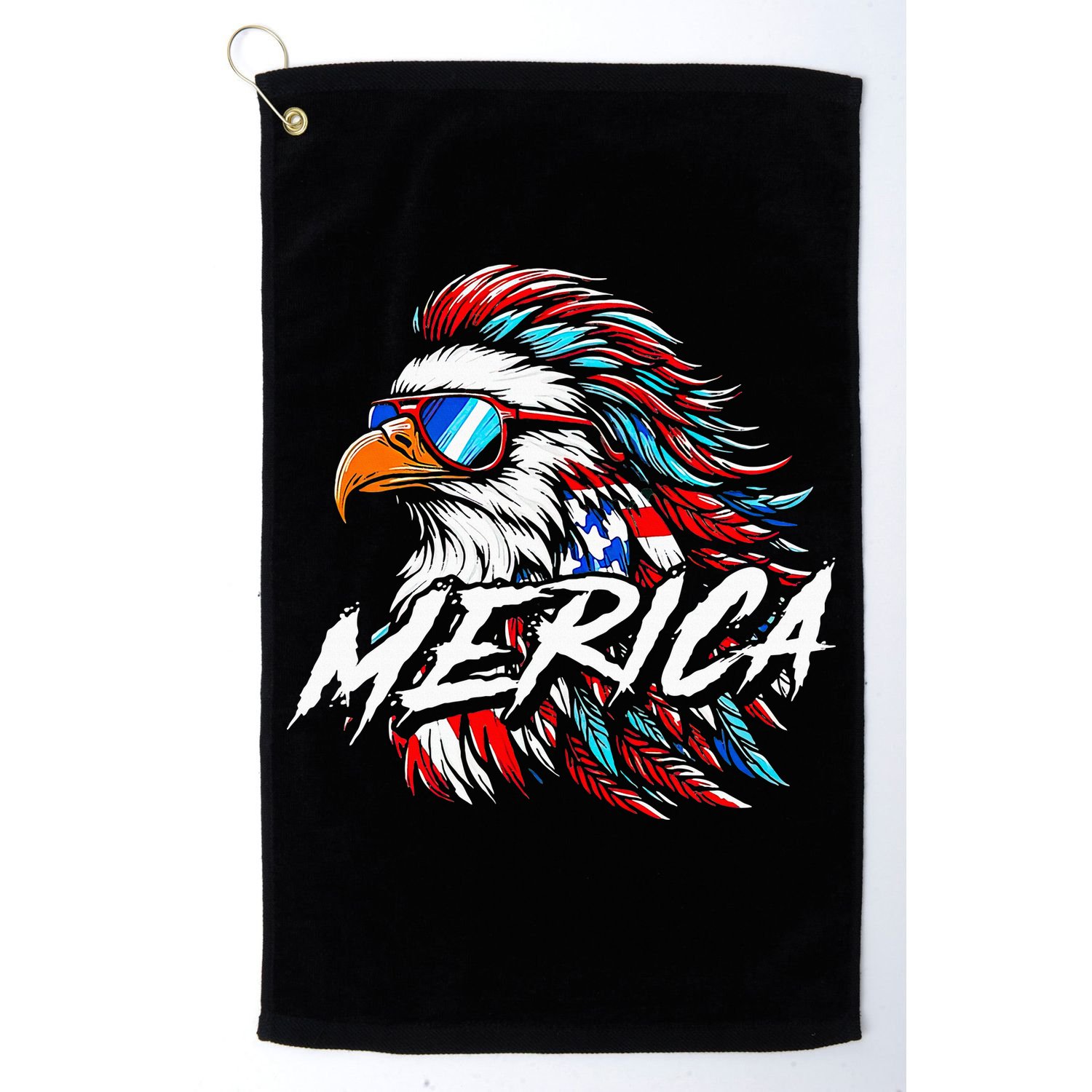 Merica Mullet Eagle Funny 4th Of July Golf Towel