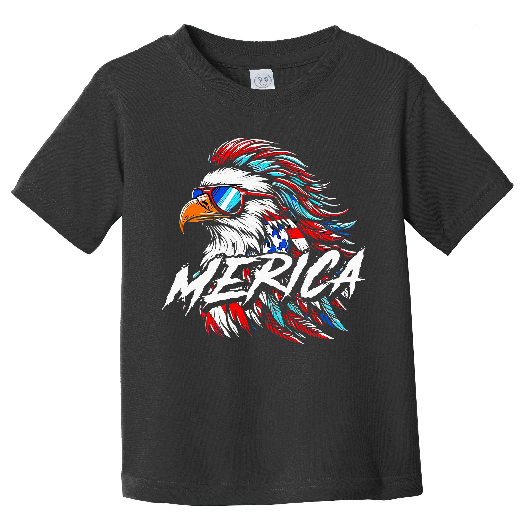 Merica Mullet Eagle Funny 4th Of July Toddler T-Shirt