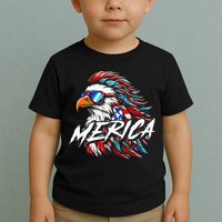 Merica Mullet Eagle Funny 4th Of July Toddler T-Shirt