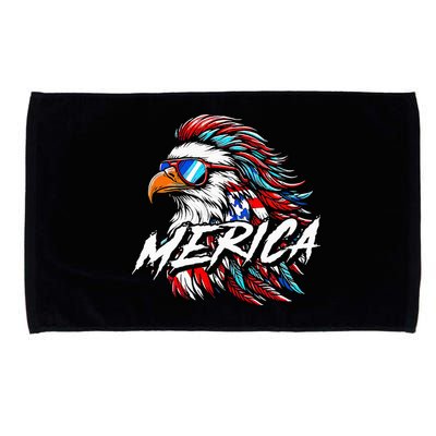 Merica Mullet Eagle Funny 4th Of July Microfiber Hand Towel