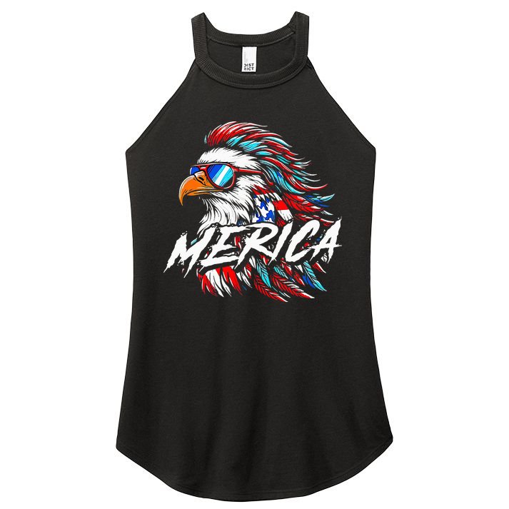 Merica Mullet Eagle Funny 4th Of July Women's Perfect Tri Rocker Tank