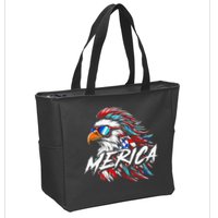 Merica Mullet Eagle Funny 4th Of July Zip Tote Bag
