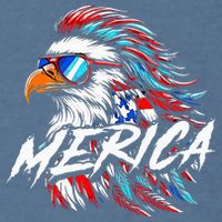 Merica Mullet Eagle Funny 4th Of July Garment-Dyed Sweatshirt