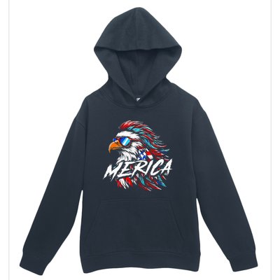 Merica Mullet Eagle Funny 4th Of July Urban Pullover Hoodie