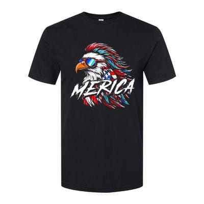 Merica Mullet Eagle Funny 4th Of July Softstyle CVC T-Shirt