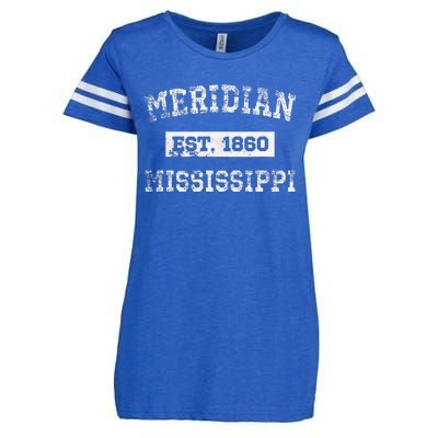 Meridian Mississippi Est. 1860 Distressed Enza Ladies Jersey Football T-Shirt