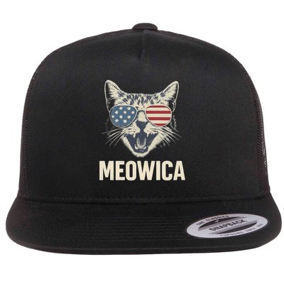 Meowica Flat Bill Trucker Hat