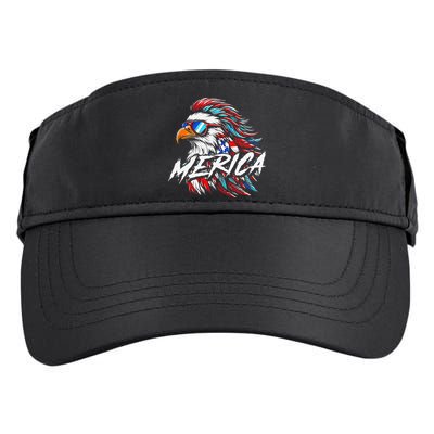 Merica Mullet Eagle Funny 4th Of July Adult Drive Performance Visor