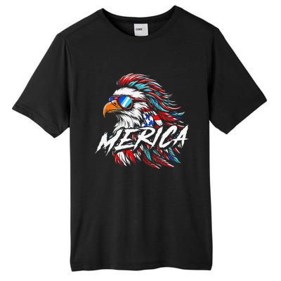 Merica Mullet Eagle Funny 4th Of July Tall Fusion ChromaSoft Performance T-Shirt