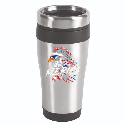 Merica Mullet Eagle Funny 4th Of July 16oz Travel Tumbler