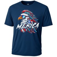 Merica Mullet Eagle Funny 4th Of July Cooling Performance Crew T-Shirt