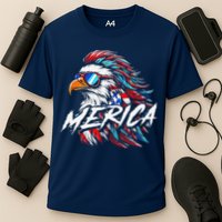 Merica Mullet Eagle Funny 4th Of July Cooling Performance Crew T-Shirt