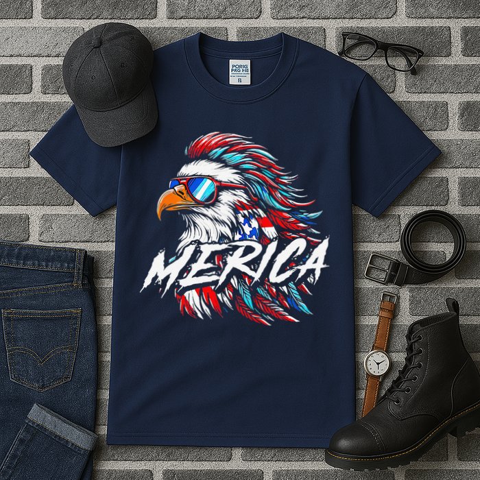 Merica Mullet Eagle Funny 4th Of July Tall T-Shirt