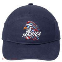 Merica Mullet Eagle Funny 4th Of July 7-Panel Snapback Hat