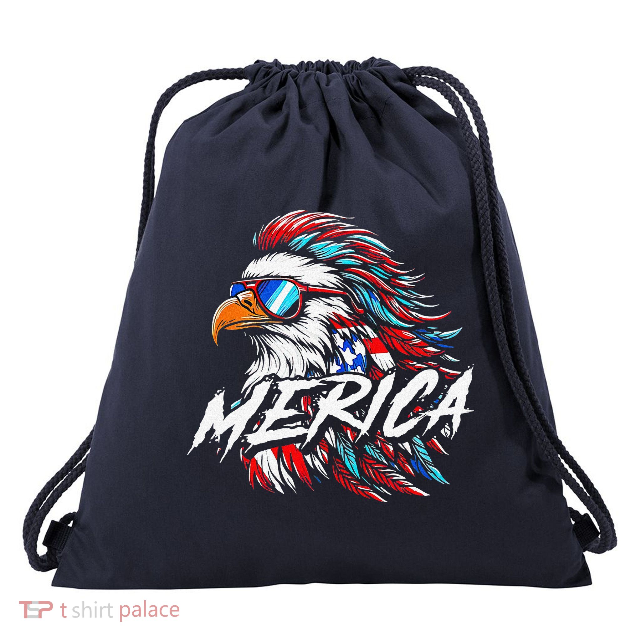 Merica Mullet Eagle Funny 4th Of July Drawstring Bag