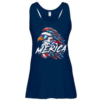 Merica Mullet Eagle Funny 4th Of July Ladies Essential Flowy Tank