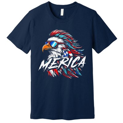 Merica Mullet Eagle Funny 4th Of July Premium T-Shirt