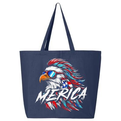Merica Mullet Eagle Funny 4th Of July 25L Jumbo Tote
