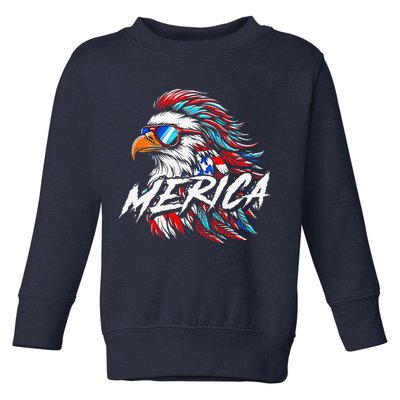 Merica Mullet Eagle Funny 4th Of July Toddler Sweatshirt
