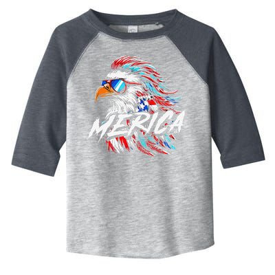 Merica Mullet Eagle Funny 4th Of July Toddler Fine Jersey T-Shirt