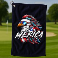 Merica Mullet Eagle Funny 4th Of July Golf Towel