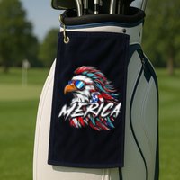Merica Mullet Eagle Funny 4th Of July Golf Towel
