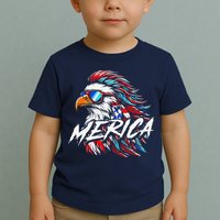 Merica Mullet Eagle Funny 4th Of July Toddler T-Shirt