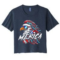 Merica Mullet Eagle Funny 4th Of July Crop Top