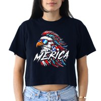 Merica Mullet Eagle Funny 4th Of July Crop Top