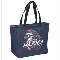 Merica Mullet Eagle Funny 4th Of July Zip Tote Bag