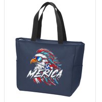 Merica Mullet Eagle Funny 4th Of July Zip Tote Bag
