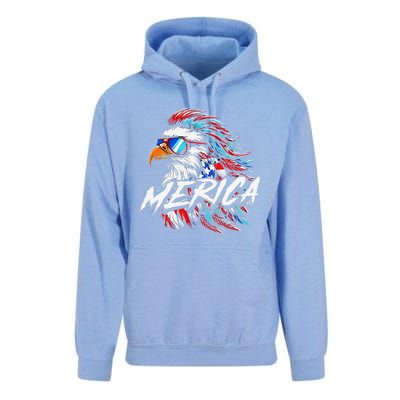 Merica Mullet Eagle Funny 4th Of July Unisex Surf Hoodie