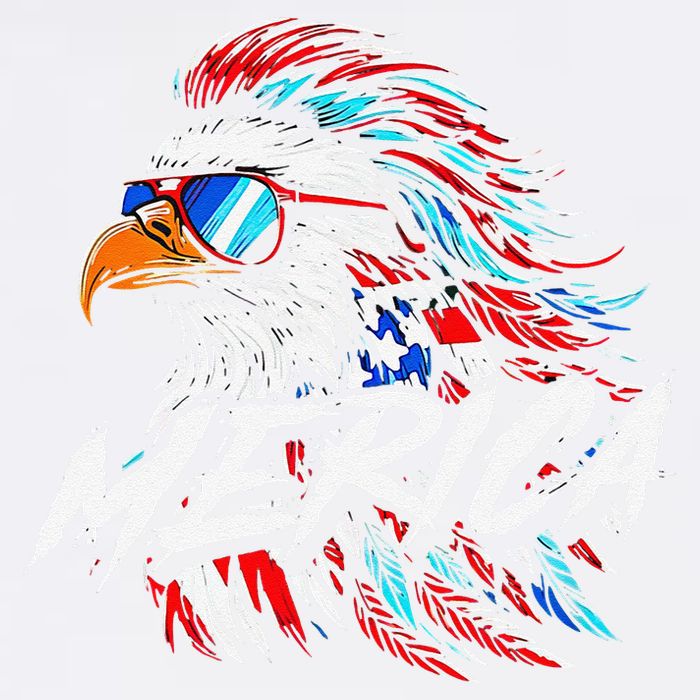 Merica Mullet Eagle Funny 4th Of July Garment-Dyed Sweatshirt